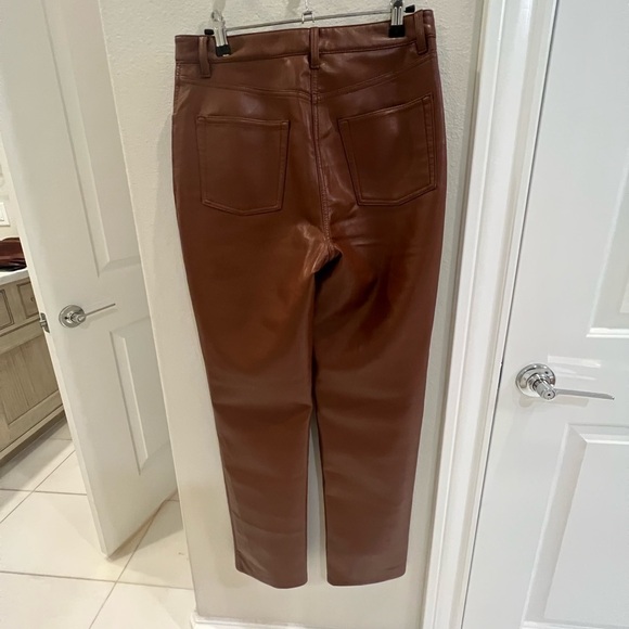 Wilfred Melina pants faux leather cognac size  8 regular - Picture 2 of 4